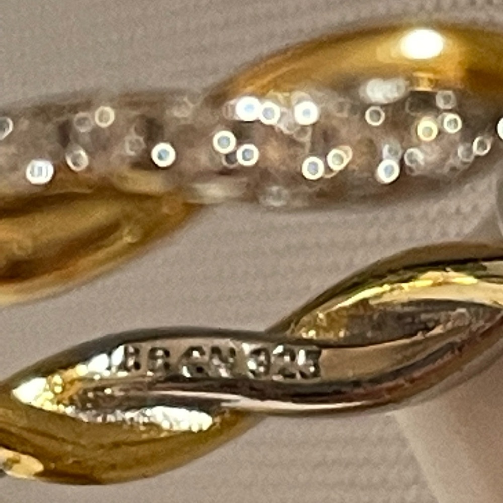 18K Gold Over Sterling Silver Ring Cubic Zirconia - Picture 6 of 7